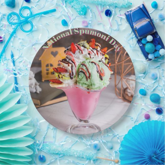 Nationale Spumoni Dag Papieren Bordje (Feest)