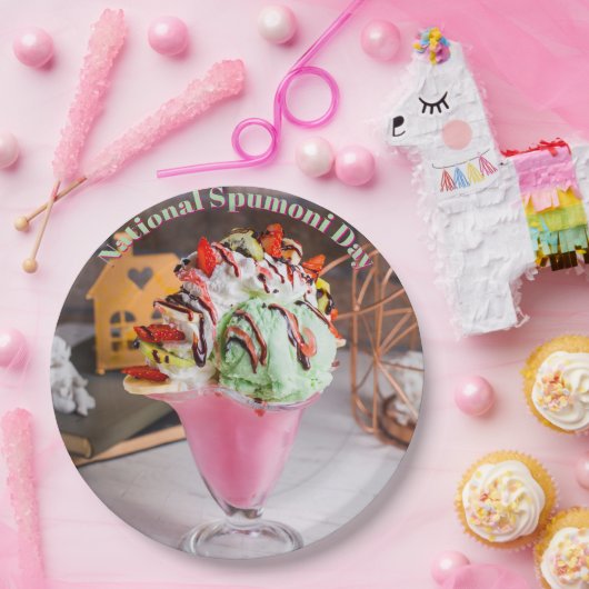 Nationale Spumoni Dag Papieren Bordje (Feest)