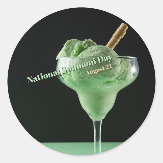Nationale Spumoni Dag Ronde Sticker (Voorkant)