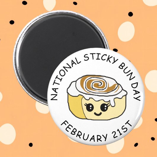 Nationale Sticky Bun Day Februari 21 Magnet