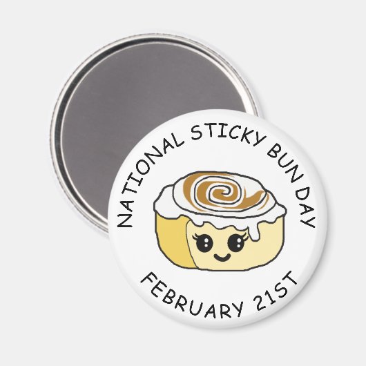 Nationale Sticky Bun Day Februari 21 Magnet (Voorkant / Achterkant)