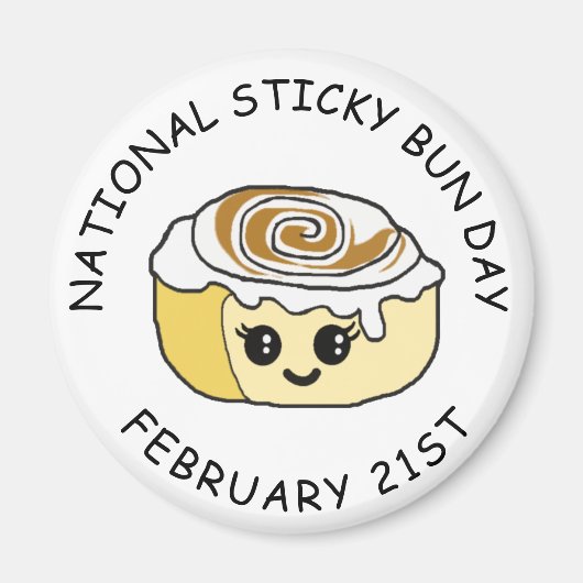 Nationale Sticky Bun Day Februari 21 Magnet (Voorkant)