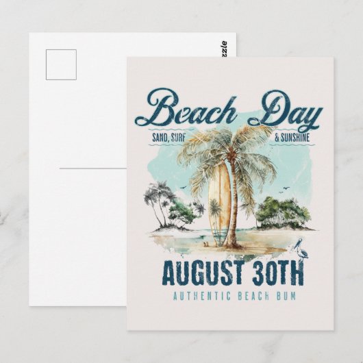 Nationale Stranddag,  surfplank Briefkaart (Voorkant / Achterkant)