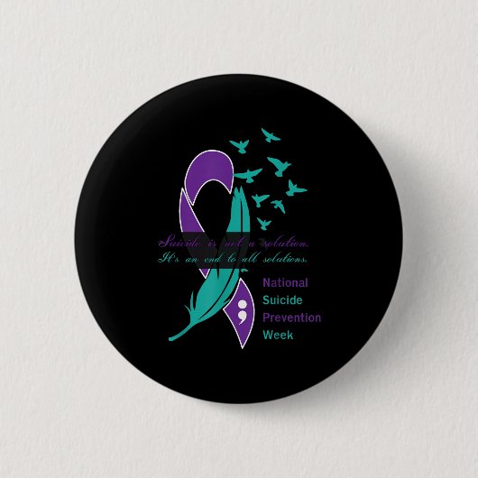 Nationale Suicide Prevention Week Quote Ronde Button 5,7 Cm (Voorkant)