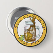 Nationale Sweet Tea Dag Ronde Button 7,6 Cm (Voorkant /achterkant)