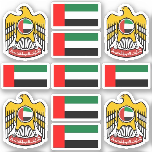 Nationale symbolen/embleem en vlag van Emiraten Sticker (Voorkant)