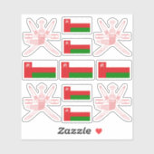Nationale symbolen/embleem en vlag van Omaans Sticker (Vel)