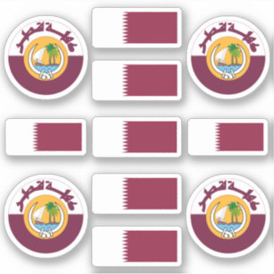 Nationale symbolen/embleem en vlag van Qatar Sticker