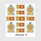 Nationale symbolen/embleem en vlag van Sri Lanka Sticker (Vel)