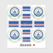 Nationale symbolen van Kaapverdië/wapenschild en v Sticker (Vel)