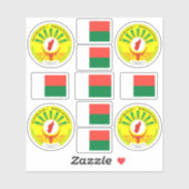 Nationale symbolen van Madagaskar/wapenschild en v Sticker (Vel)