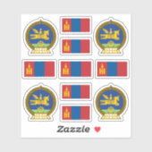 Nationale symbolen van Mongolië / wapenschild en v Sticker (Vel)