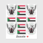 Nationale symbolen van Soedan/wapenschild en vlag  Sticker (Vel)