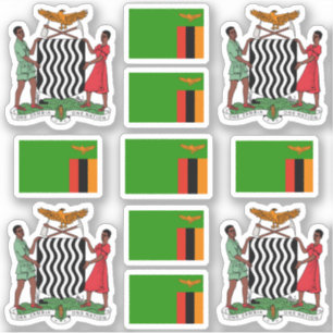 Nationale symbolen/wapenschild van Zambia Sticker