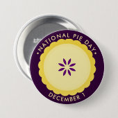 Nationale taartdag, december ronde button 7,6 cm (Voorkant /achterkant)