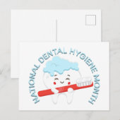 Nationale Tandheelkundige Hygiëne Maand Gelukkige Briefkaart (Voorkant / Achterkant)