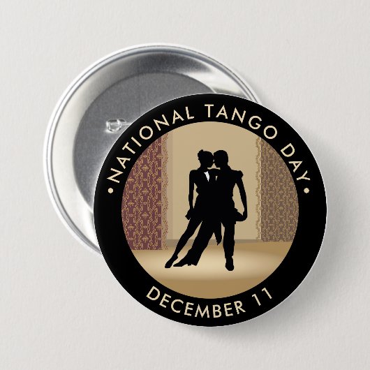 Nationale Tango Dag, dansers Ronde Button 7,6 Cm (Voorkant /achterkant)