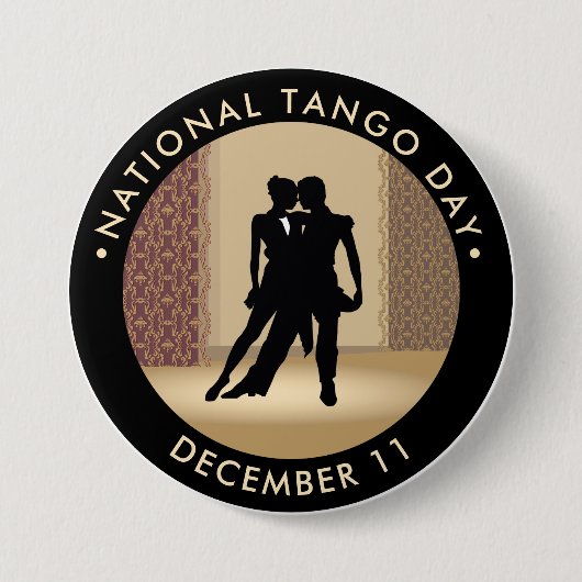 Nationale Tango Dag, dansers Ronde Button 7,6 Cm (Voorkant)