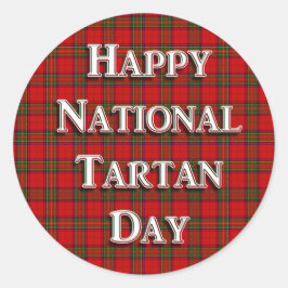 Nationale Tartan Dag Ronde Sticker