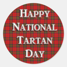 Nationale Tartan Dag Ronde Sticker