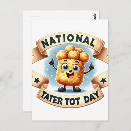 Nationale Tater tot dag, postcrossing Briefkaart (Voorkant / Achterkant)