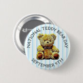 Nationale Teddy Bear Dag 9 september Ronde Button 5,7 Cm (Voorkant /achterkant)