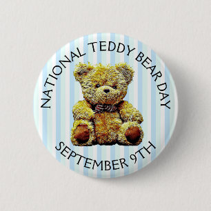 Nationale Teddy Bear Dag 9 september Ronde Button 5,7 Cm