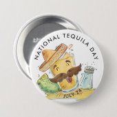 Nationale Tequila Dag, waterverf Ronde Button 7,6 Cm (Voorkant /achterkant)