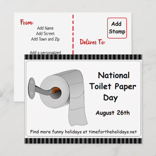 Nationale Toilet Paper Day Food Feestdagen Briefkaart (Voorkant / Achterkant)