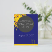 nationale totale zonsverduistering briefkaart (Staand voorkant)