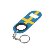 Nationale trots van Zweden Mini Flessenopener (Achterkant Gekanteld)