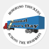 Nationale Truckerdag Ronde Sticker (Voorkant)