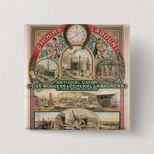 Nationale Unie Vierkante Button 5,1 Cm (Voorkant)