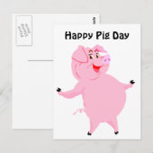 Nationale Varkenspijn Dag 1 Maart Briefkaart (Voorkant / Achterkant)