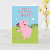 Nationale Varkenspijn Dag 1 Maart Kaart (Gele Bloem)