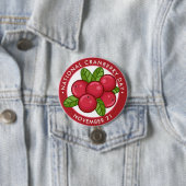 Nationale Veenbessendag, veenbessen Ronde Button 7,6 Cm (In situ)