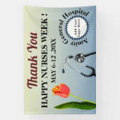 Nationale verpleegkundigen Week Tulip & Logo Harte Spandoek (Verticaal)