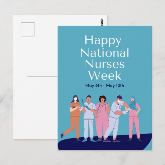 Nationale Verpleegsters Week Briefkaart (Voorkant / Achterkant)