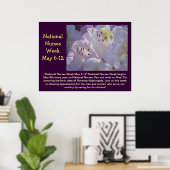 Nationale verpleegweek 6-12 mei Floral Poster Aang (Thuiskantoor)