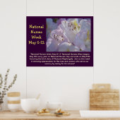 Nationale verpleegweek 6-12 mei Floral Poster Aang (Keuken)