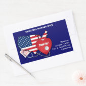 Nationale verpleegweek. Verenigde Staten Patriotti Rechthoekige Sticker (Envelop)