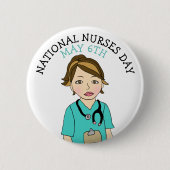 Nationale verzekeringsdag 6 mei ronde button 5,7 cm (Voorkant)