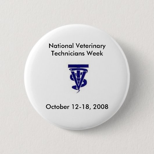 Nationale veterinaire technici Week 2008 Ronde Button 5,7 Cm (Voorkant)