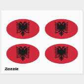Nationale vlag Albanië Ovale Sticker (Vel)