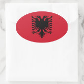 Nationale vlag Albanië Ovale Sticker (Tas)