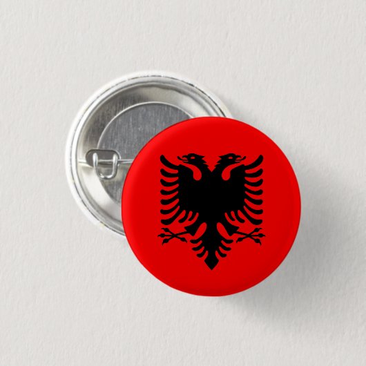 Nationale vlag Albanië Ronde Button 3,2 Cm (Voorkant /achterkant)