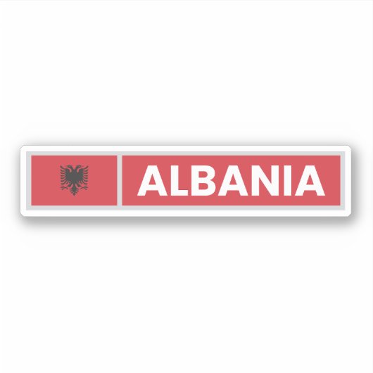 Nationale vlag Albanië Sticker (Voorkant)