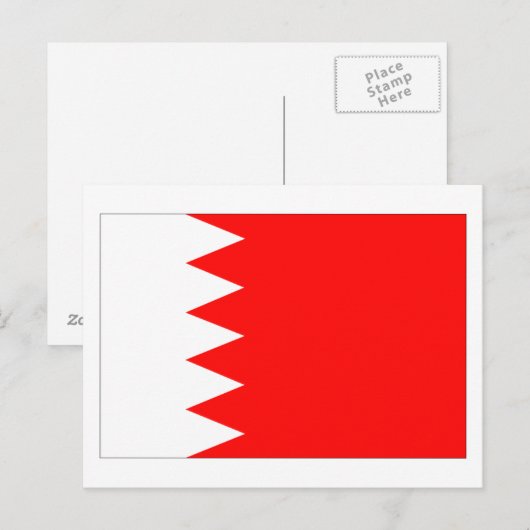 Nationale vlag Bahrein Briefkaart (Voorkant / Achterkant)