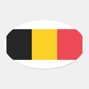 Nationale vlag België Ovale Sticker