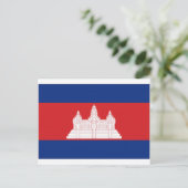 Nationale vlag Cambodja Briefkaart (Staand voorkant)